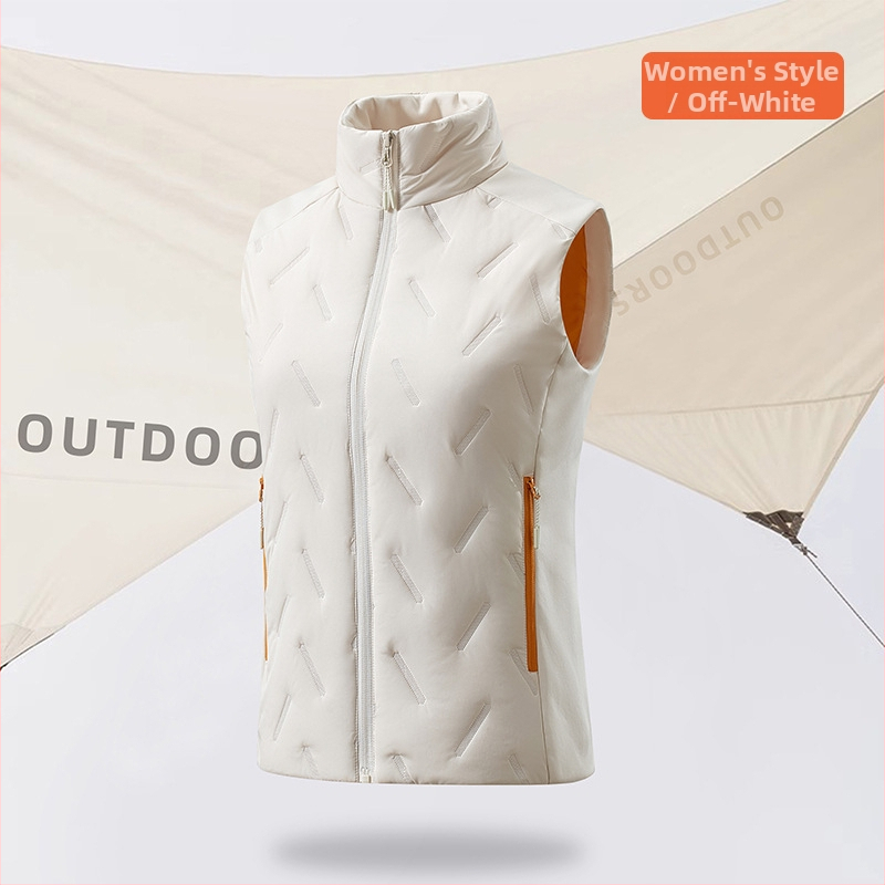 Γιλέκο εξωτερικού τύπου με όρθιο γιακά, unisex, ζεστό, γέμισμα από Mercerized Cotton