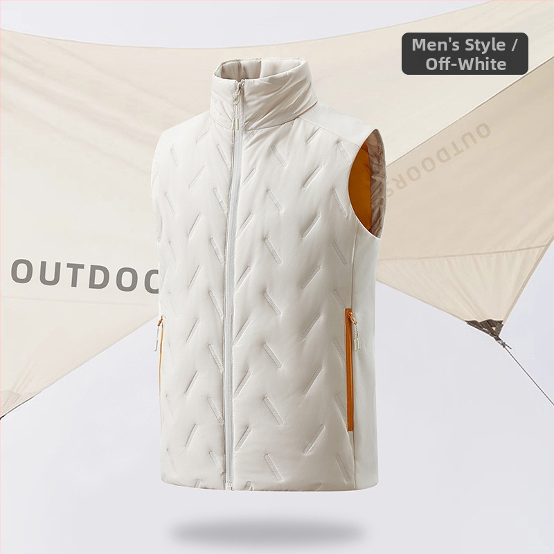 Γιλέκο εξωτερικού τύπου με όρθιο γιακά, unisex, ζεστό, γέμισμα από Mercerized Cotton