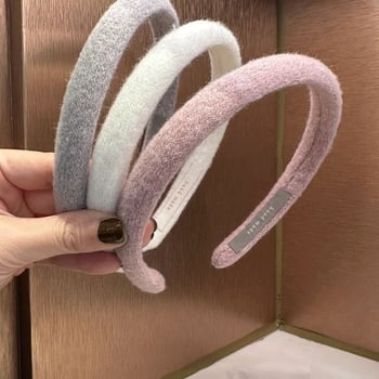 Bandă pentru păr cu coroană înaltă, din pluș, pentru femei, toamna 2025, lucrată manual