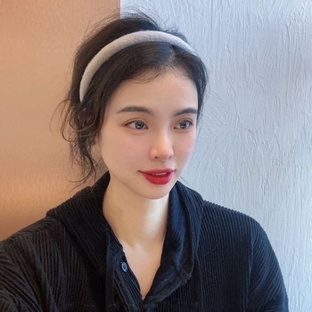 Bandă pentru păr cu coroană înaltă, din pluș, pentru femei, toamna 2025, lucrată manual