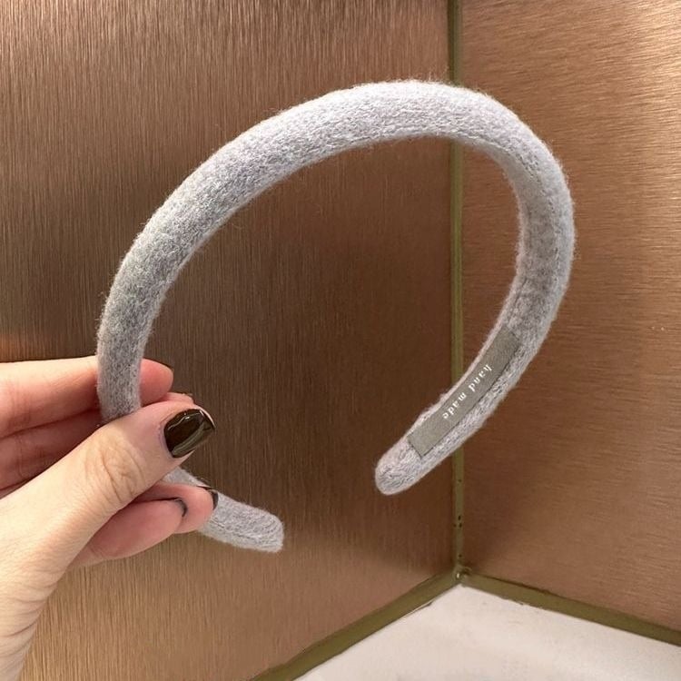 Bandă pentru păr cu coroană înaltă, din pluș, pentru femei, toamna 2025, lucrată manual