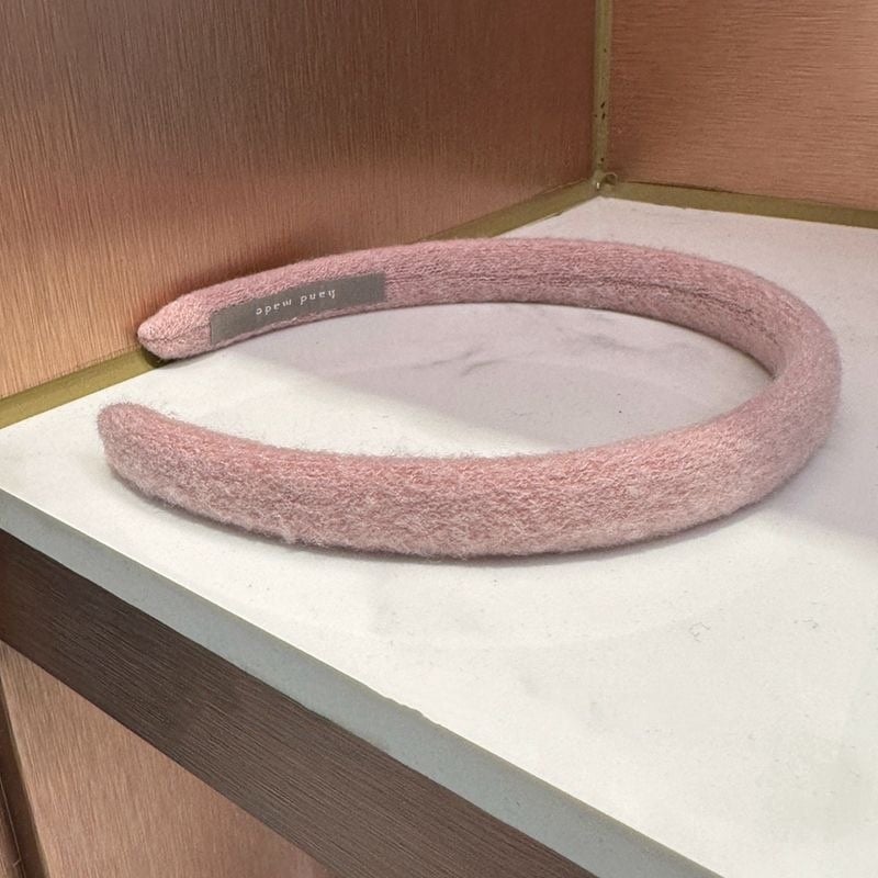 Bandă pentru păr cu coroană înaltă, din pluș, pentru femei, toamna 2025, lucrată manual