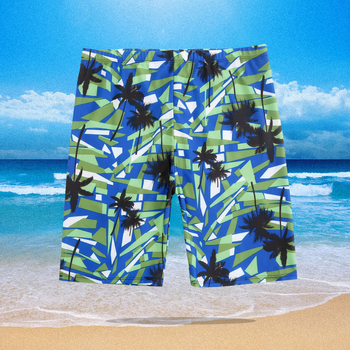 Мъжки найлонови плувни шорти с принт, 80% найлон, тегло на тъканта 300 г, подплата памук-бленд 50%, стил брифове/боксерки.