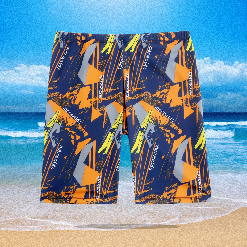 Мъжки найлонови плувни шорти с принт, 80% найлон, тегло на тъканта 300 г, подплата памук-бленд 50%, стил брифове/боксерки.