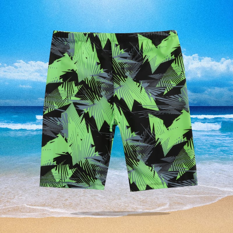 Мъжки найлонови плувни шорти с принт, 80% найлон, тегло на тъканта 300 г, подплата памук-бленд 50%, стил брифове/боксерки.