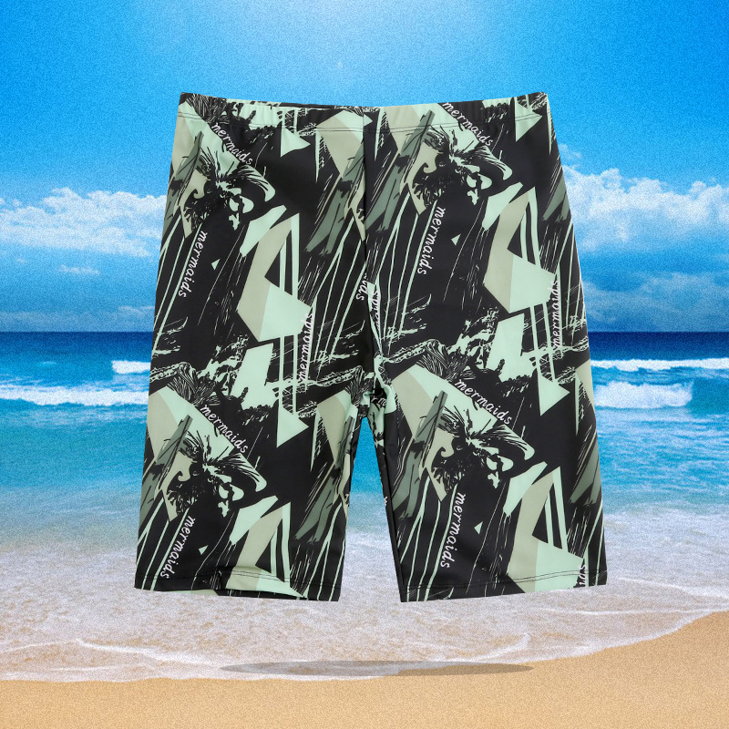 Мъжки найлонови плувни шорти с принт, 80% найлон, тегло на тъканта 300 г, подплата памук-бленд 50%, стил брифове/боксерки.