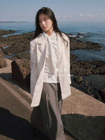 Дамско сако с прав силует от Tencel Lyocell (70-80% Lyocell; средна дължина; дълги ръкави; еднобортово)