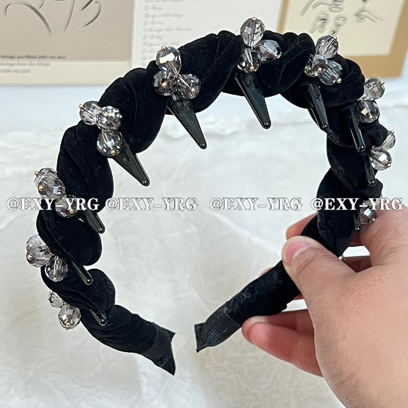 Yuerenge benzi de păr din țesătură, cu dinți și design ondulat – accesorii pentru cap pentru femei, lucrat manual, toamna 2025