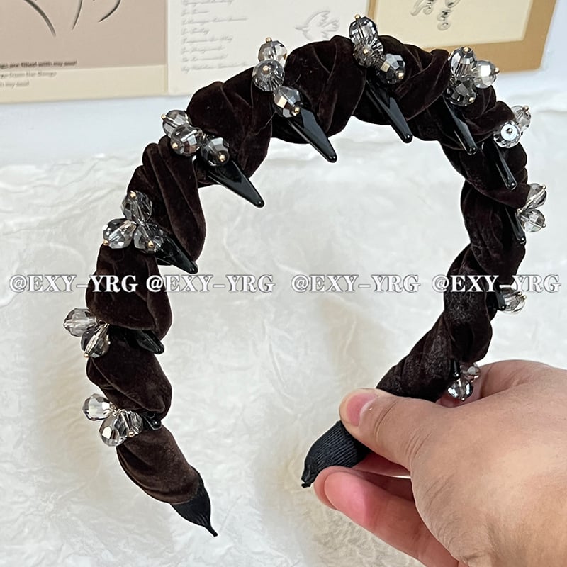 Yuerenge benzi de păr din țesătură, cu dinți și design ondulat – accesorii pentru cap pentru femei, lucrat manual, toamna 2025