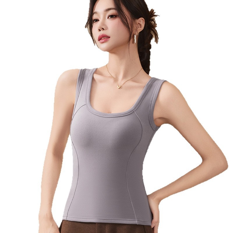 Ženski termalni prsluk, fleece podstava, dvostruki sloj, kapuljača, U-izrez vrata, bezšavova