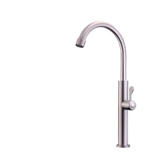 Kuhinjski faucet – 304 nehrđajući čelik, brušeni završetak, okretni, otporan na prskanje, bakreno jezgro ventila