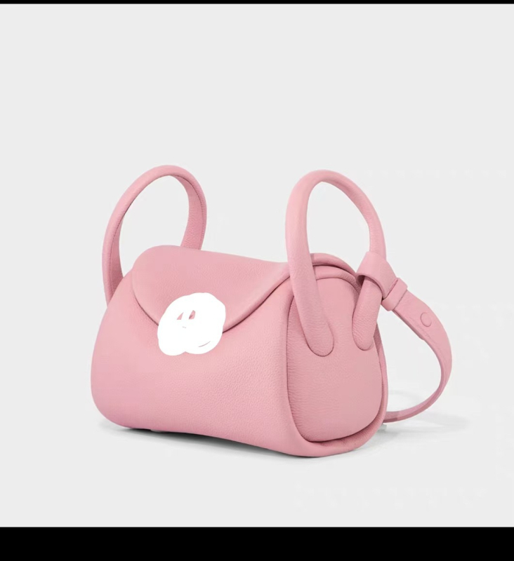 Torba od prave kože u obliku jastuka — cilindrična, magnetno zatvaranje, unutarnja pretinac za telefon, torba s poklopcem