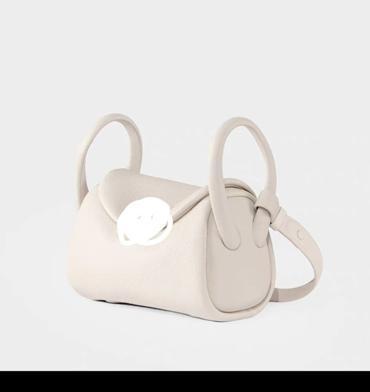 Torba od prave kože u obliku jastuka — cilindrična, magnetno zatvaranje, unutarnja pretinac za telefon, torba s poklopcem