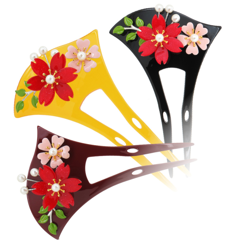 Agrafă de păr din acrilic cu stil National Wind și design în valuri, brand Winter Ornaments, ambalaj individual, lansare primăvara 2025