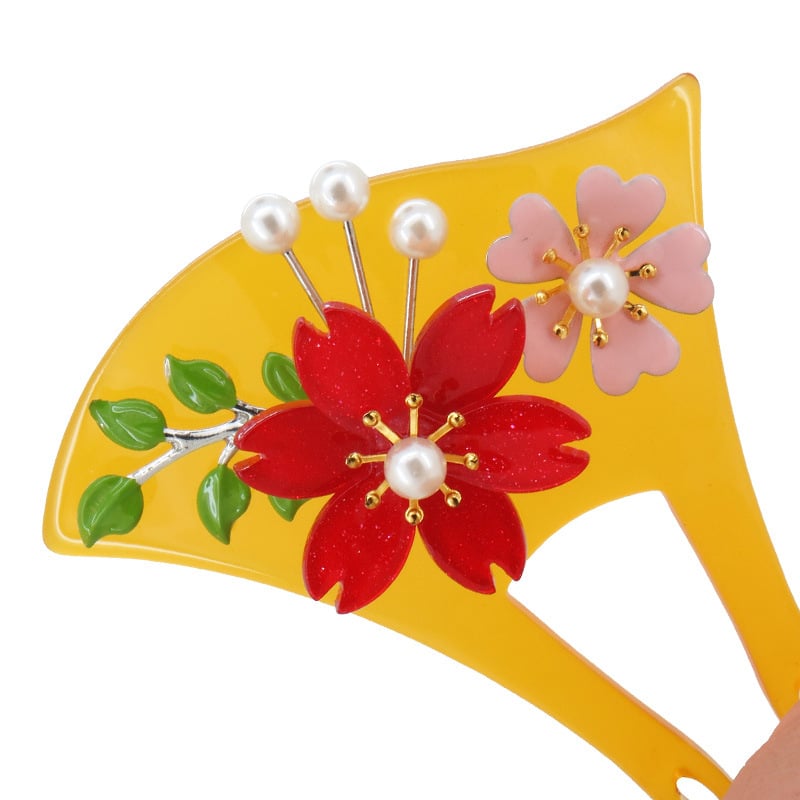 Agrafă de păr din acrilic cu stil National Wind și design în valuri, brand Winter Ornaments, ambalaj individual, lansare primăvara 2025