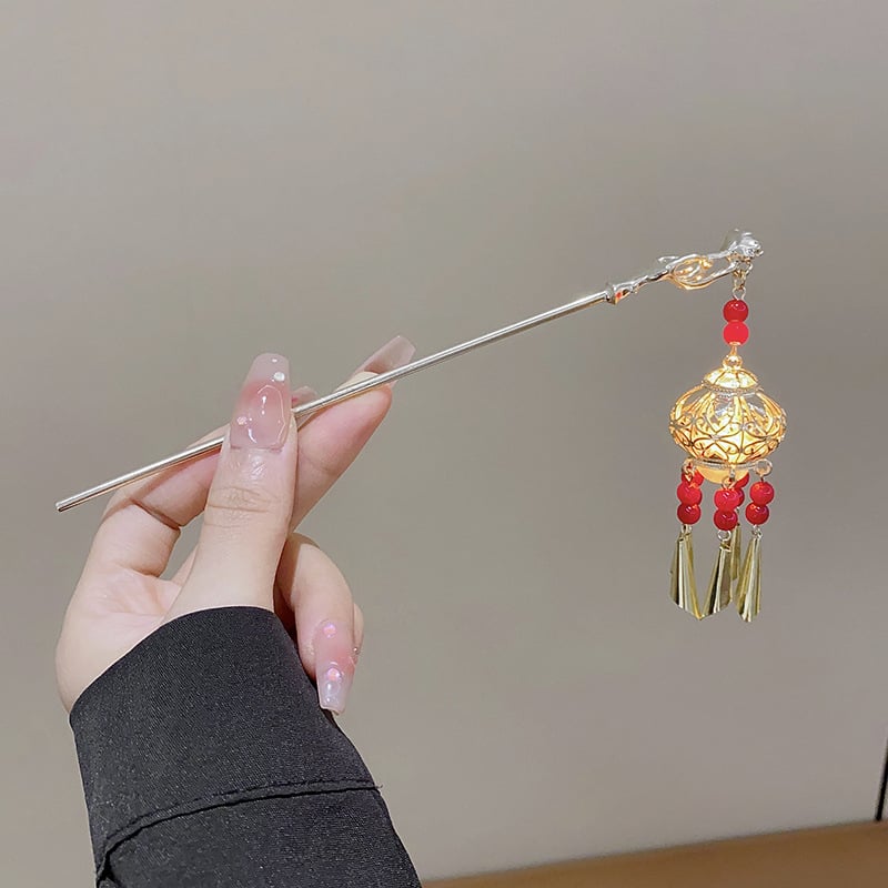 Agrafă de păr cu ciucuri și perle – aliaj, stil coreean, design geometric, electroplacare, accesoriu pentru cap