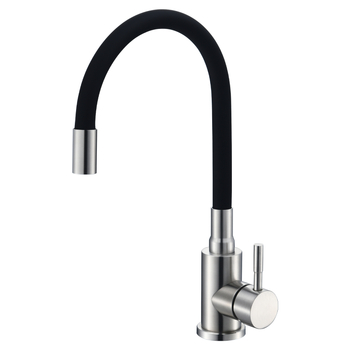 Kuhinjski miješani slavine od 304 nehrđajućeg čelika s fleksibilnim crijevom, okretni, keramički disk ventil