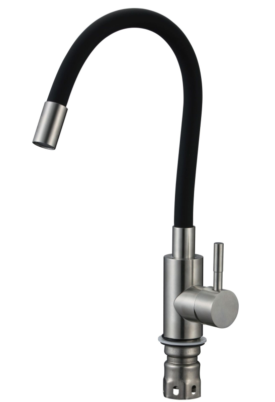 Kuhinjski miješani slavine od 304 nehrđajućeg čelika s fleksibilnim crijevom, okretni, keramički disk ventil
