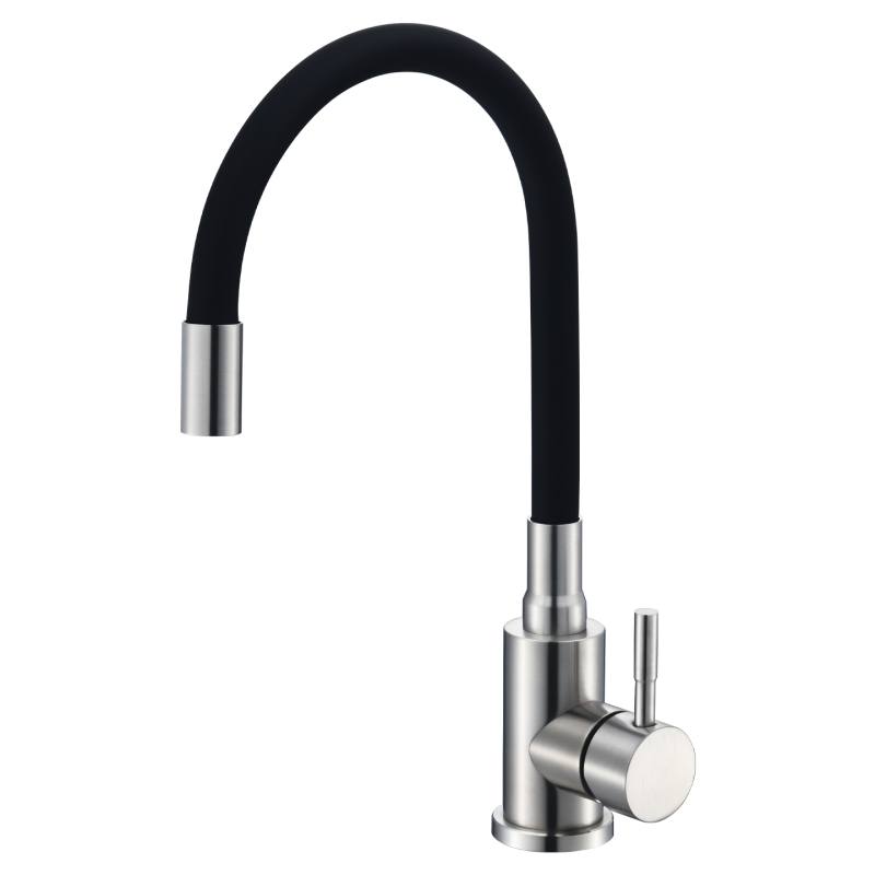 Kuhinjski miješani slavine od 304 nehrđajućeg čelika s fleksibilnim crijevom, okretni, keramički disk ventil