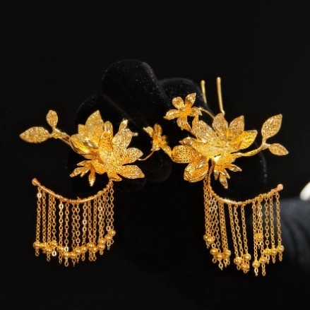 Vjenčana spona za kosu s resicama, cvjetni motiv zmaja i feniksa, retro stil, Han Yu, prilagodljivo