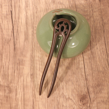 Clamă dublă pentru păr din lemn, în formă U, lucrată manual, stil retro, accesoriu unisex, personalizare disponibilă