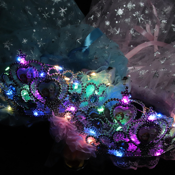 Lishuo rhinestone fejfedő gyerekeknek, rajzfilm stílus, fehér kristályok