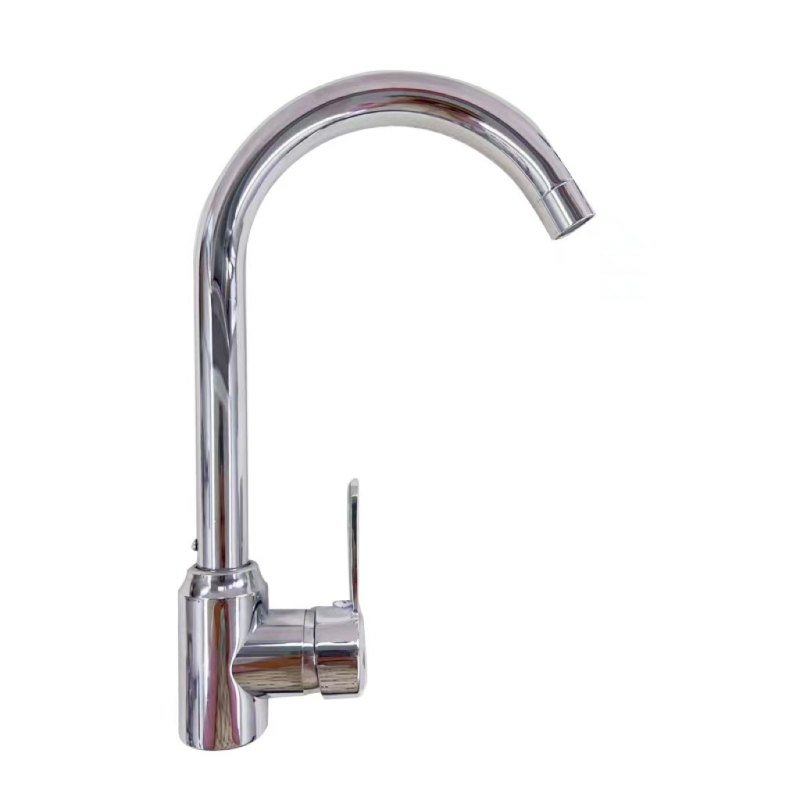 3-putni nehrđajući čelični kuhinjski slavina s elektroplatom završnom obradom, keramički kartridž, nazivni tlak 1.0 MPa, radna temperatura 0–90°C