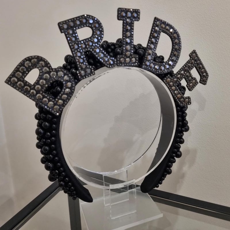 Bandă pentru păr cu text în litere, din plastic, cu două straturi, pentru nuntă sau petrecere