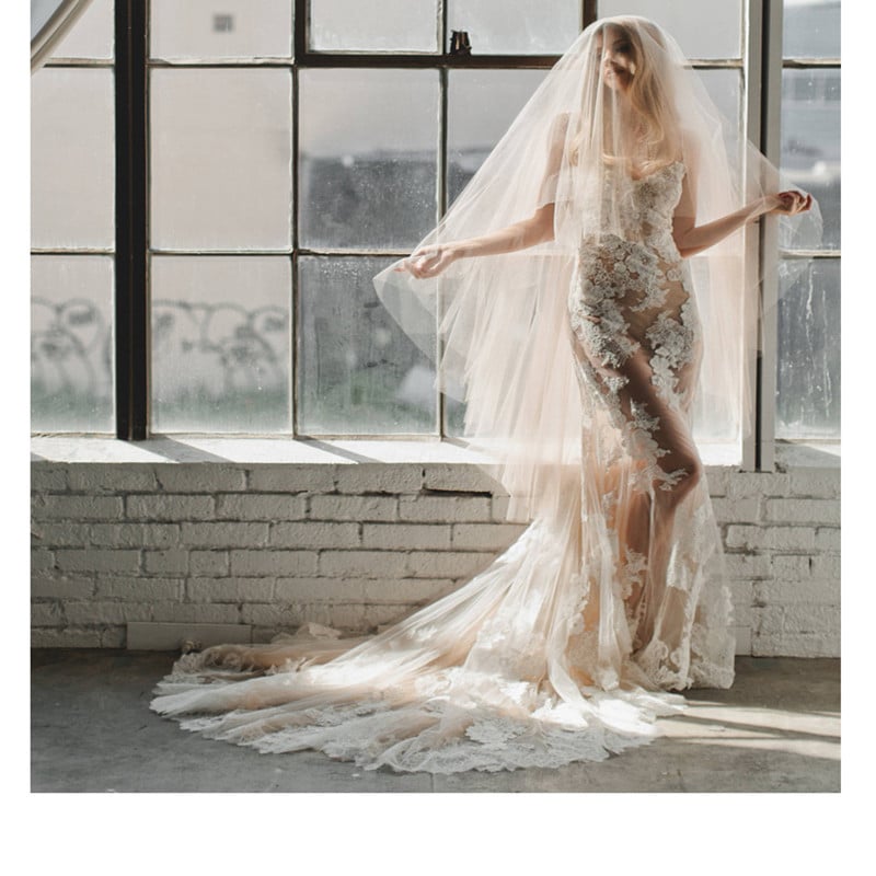 Voal pentru cap, stil coreean, fir moale, dublu strat, personalizare disponibilă