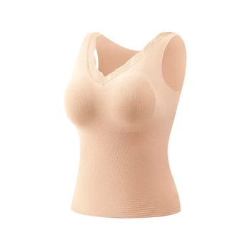 Ženska termalna podloga s čipkom, s integriranim jastučićem za prsni dio, antibakterijsko, bešumni, V-izrez