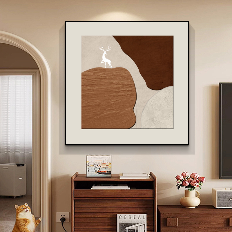 Αφηρημένο έργο τέχνης σε καμβά, σε κάδρο από κράμα αλουμινίου, μοντέρνο μινιμαλιστικό στυλ για σαλόνια και εστιατόρια