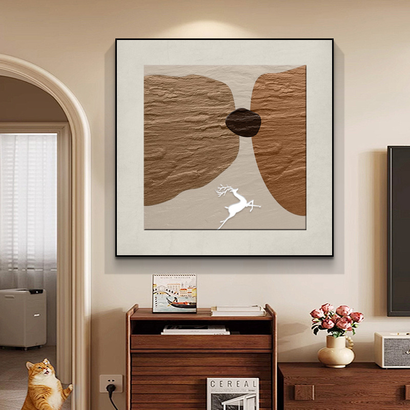 Αφηρημένο έργο τέχνης σε καμβά, σε κάδρο από κράμα αλουμινίου, μοντέρνο μινιμαλιστικό στυλ για σαλόνια και εστιατόρια