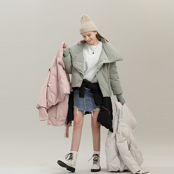 Γυναικείο υφαντό μπουφάν με γέμισμα από πούπουλο (παρκά στιλ), υψηλής ποιότητας, πολυεστερικά υφάσματα και άλλα υφάσματα, OEM κατασκευή με ιδιωτική ετικέτα, χωρίς σιδέρωμα, 6 σχεδιαστές