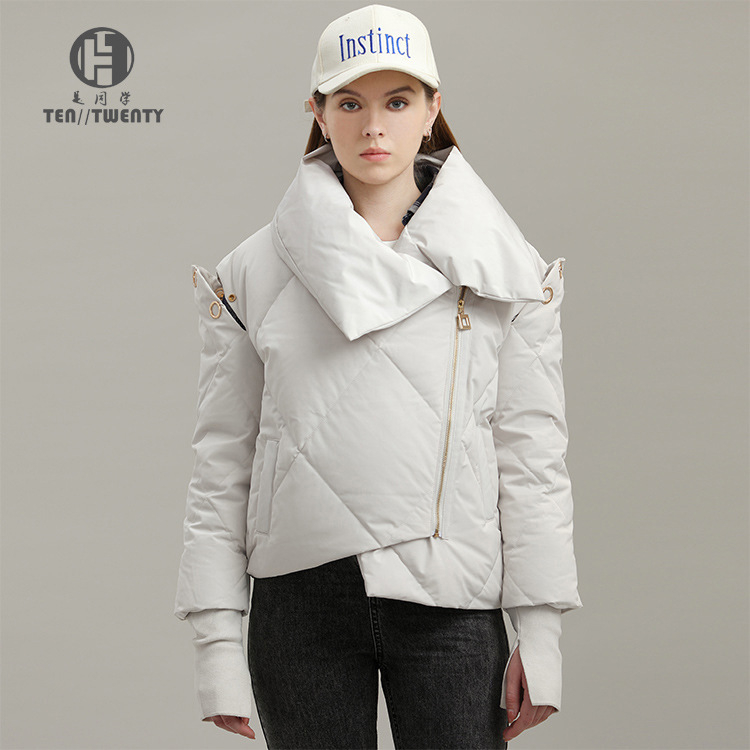 Γυναικείο υφαντό μπουφάν με γέμισμα από πούπουλο (παρκά στιλ), υψηλής ποιότητας, πολυεστερικά υφάσματα και άλλα υφάσματα, OEM κατασκευή με ιδιωτική ετικέτα, χωρίς σιδέρωμα, 6 σχεδιαστές