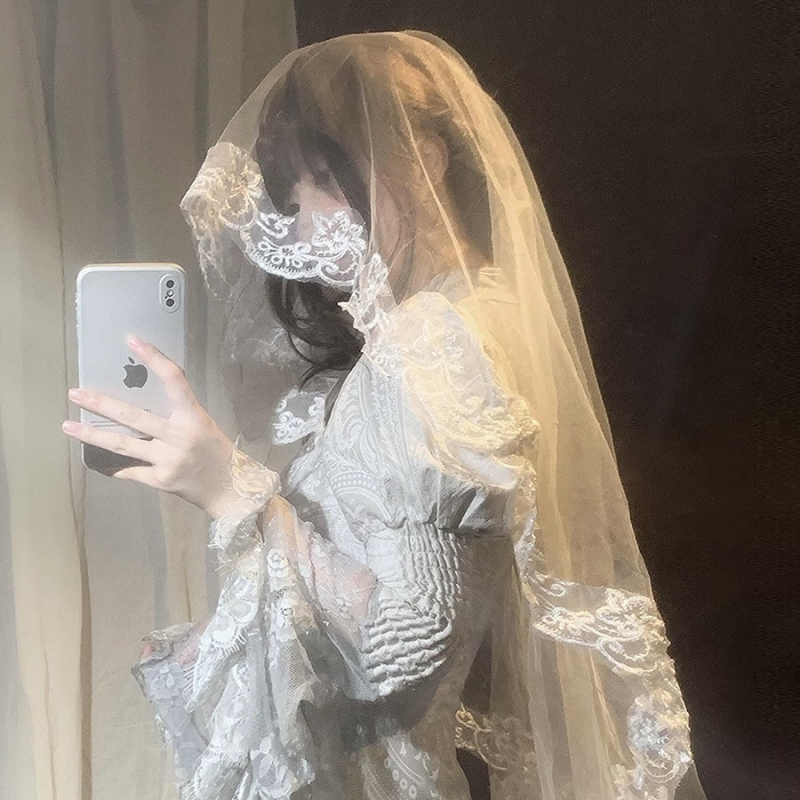 Accesoriu pentru cap din dantelă, stil gotic, cu floare, pentru femei – cosplay Mireasă Fantomă