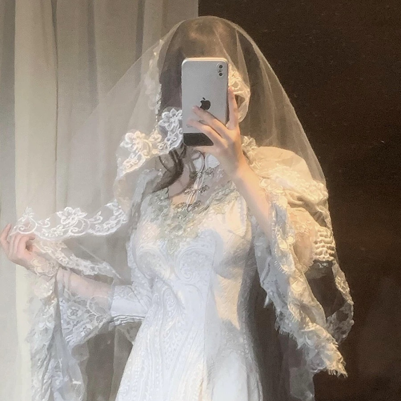 Accesoriu pentru cap din dantelă, stil gotic, cu floare, pentru femei – cosplay Mireasă Fantomă