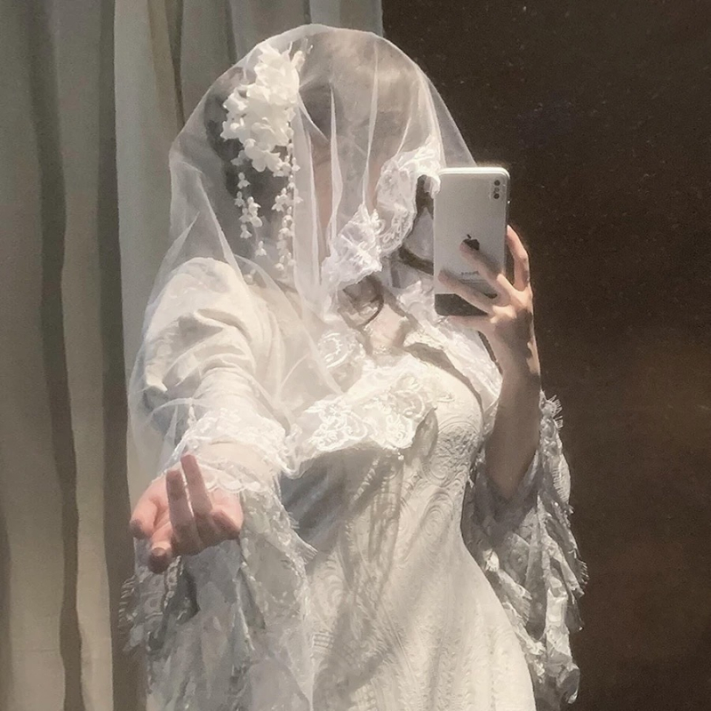 Accesoriu pentru cap din dantelă, stil gotic, cu floare, pentru femei – cosplay Mireasă Fantomă