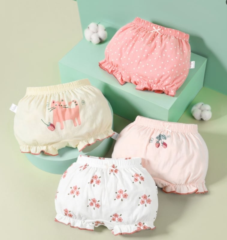 Djevojčice: 4-pack pamučnih gaćica za novorođenčad, 100% pamuk, sigurnosna klasa A