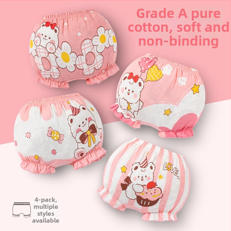 Djevojčice: 4-pack pamučnih gaćica za novorođenčad, 100% pamuk, sigurnosna klasa A