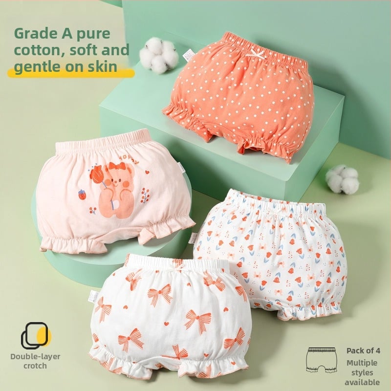 Djevojčice: 4-pack pamučnih gaćica za novorođenčad, 100% pamuk, sigurnosna klasa A