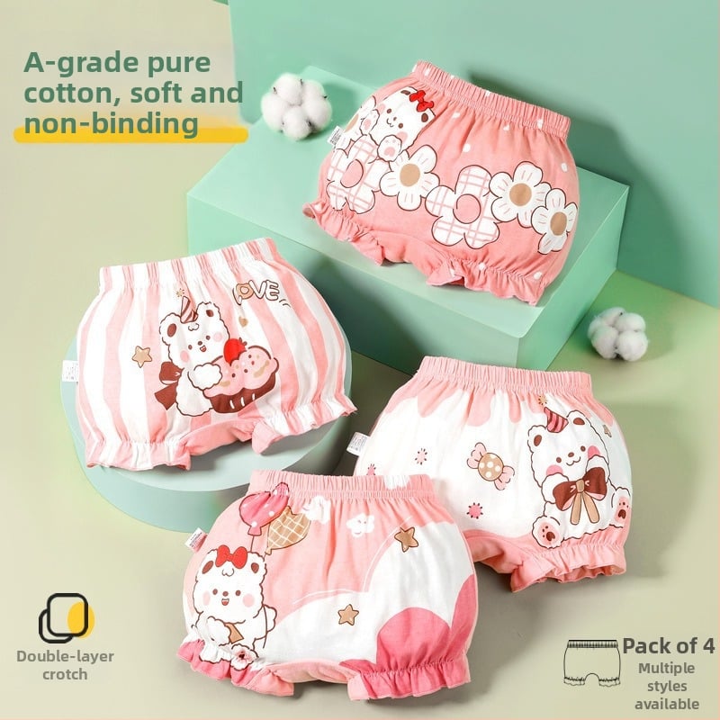 Djevojčice: 4-pack pamučnih gaćica za novorođenčad, 100% pamuk, sigurnosna klasa A