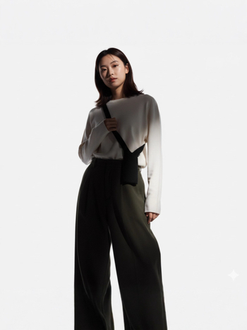 Női kötött pulóver, koreai minimalista stílus, ultra rövid fazon, 3/4-es ujjú, poliészter 70–80% anyag