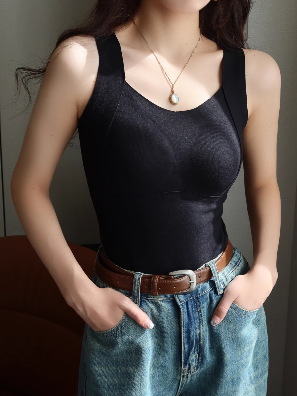 Ženski termalni prsluk s jastučićem za dojke, kapuljom, baršunastom podstavom, dvostrukim slojem, gustim poliesterom