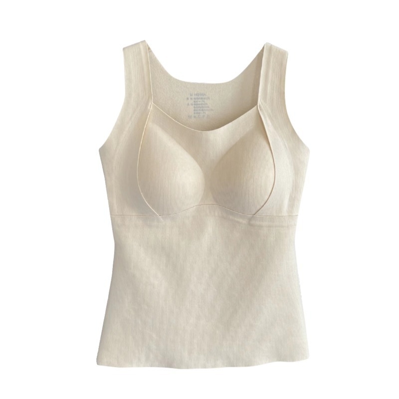 Ženski termalni prsluk s jastučićem za dojke, kapuljom, baršunastom podstavom, dvostrukim slojem, gustim poliesterom