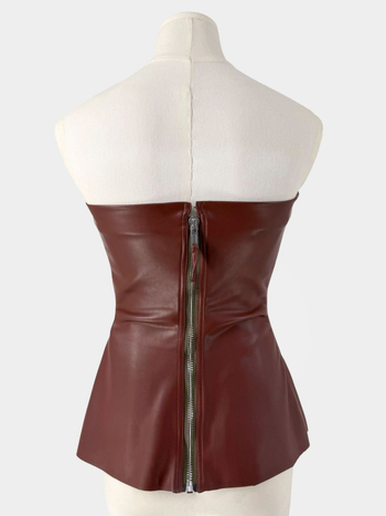 PU patchwork Slim-Fit tube top, bez naramenica, 95% PU