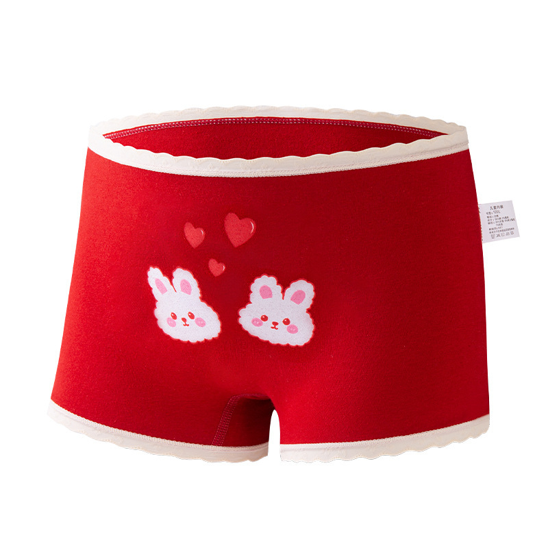 Lányoknak pamut középmagas derekú alsónemű, Kategória A, Cartoon mintázat, 3-8 éves