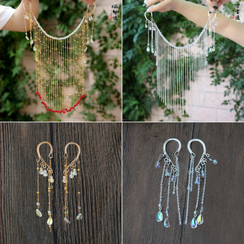 Ornament pentru cap din metal, stil retro, voal de față în stil antic cu ciucuri lungi (Origine: Henan; Lansare: Primăvara 2023)