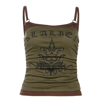 Dvodijelni set: top s tiskom slova, uski kroj, kratka duljina, poliester 90–95%, Spandex <30%, proljeće 2025