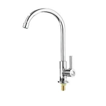 JOMNW kuhinjska slavina od nehrđajućeg čelika, elektroplatirani završni sloj, keramički ventil, uspravna ugradnja, 0–90°C