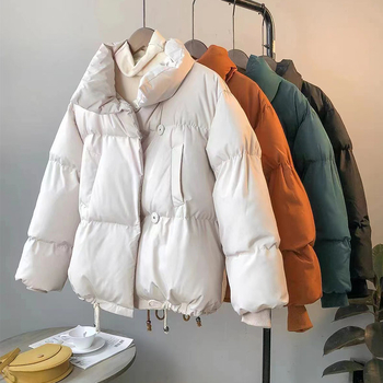 Γυναικείο κοντό μπουφάν με πούπουλα, Χειμώνας 2025, παχιά μόνωση, πολυεστερικό ύφασμα, casual εξωτερικό ένδυμα